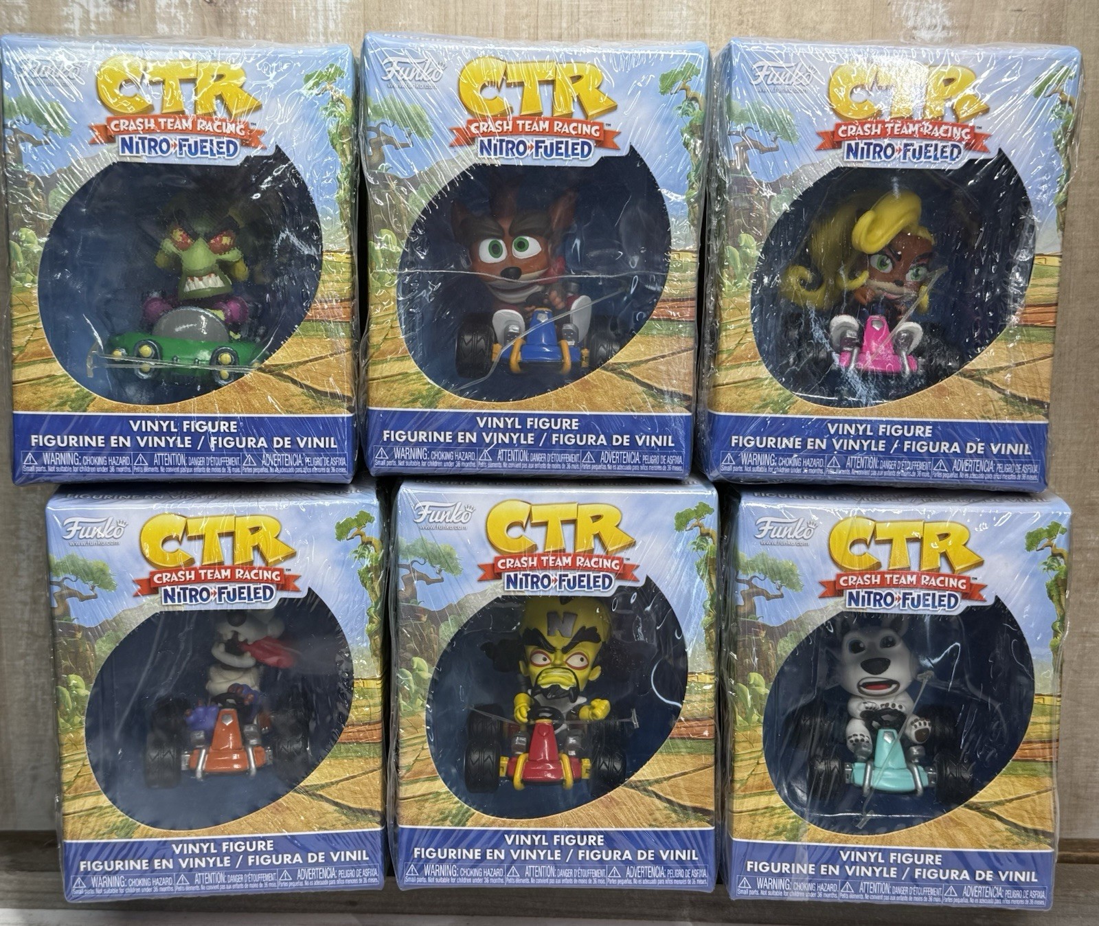 X6 Funko CTR Nitro Fueled Crash Team Racing Vinyl Figure Crash Complete Set 