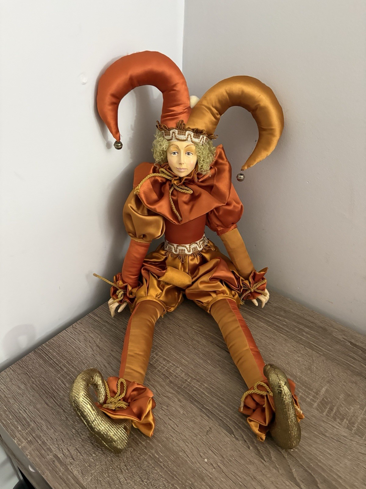 Vintage Jester Clown Art Doll 21 Inches Tall