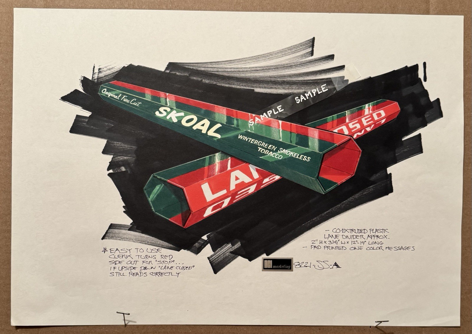 Skoal Red/Green Proposal Sketch/Rendering Of Product Divider @ Checkout