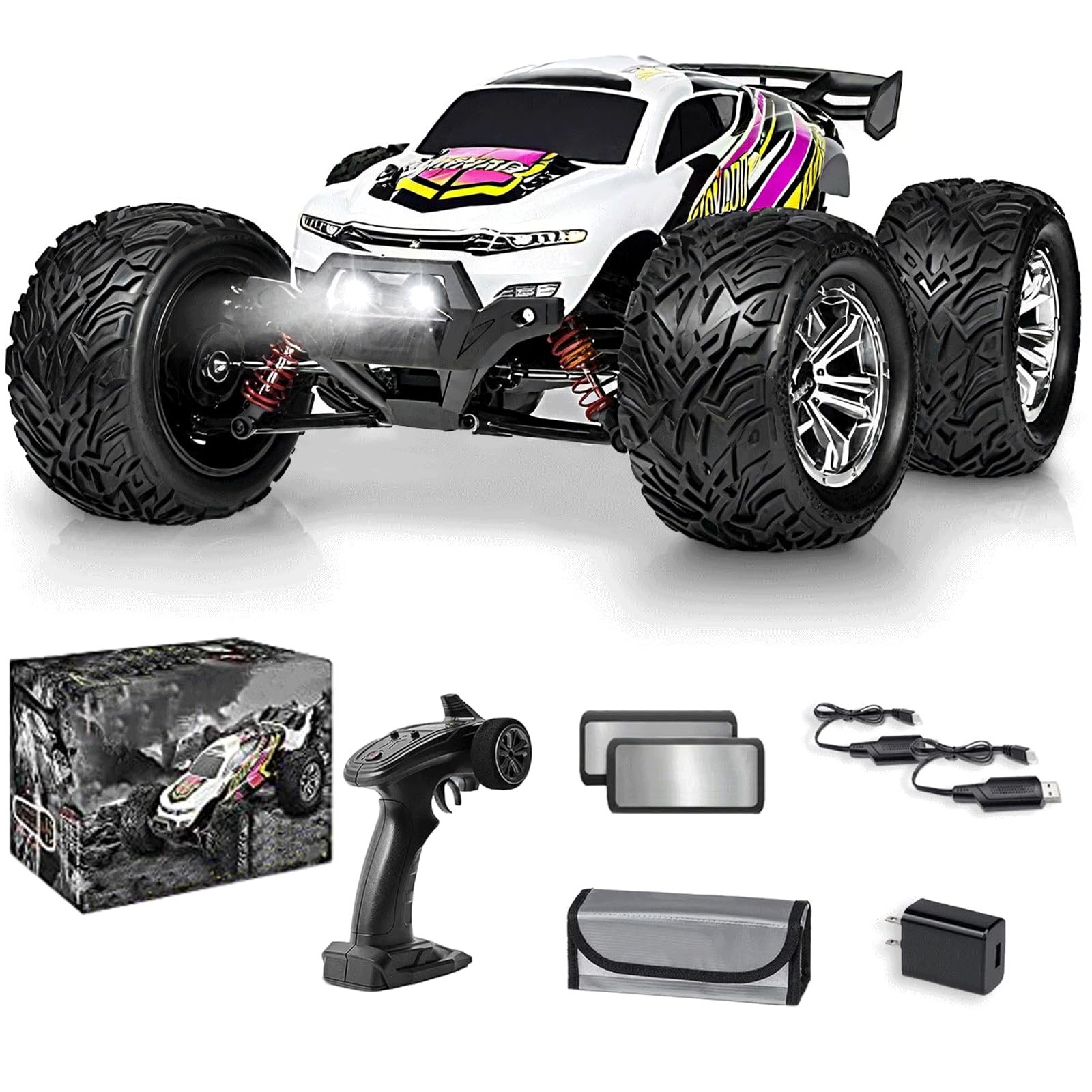 4x4 RC Cars for Adults 48kmh High-Speed - 1:12 Scale Large Waterproof Remote ...
