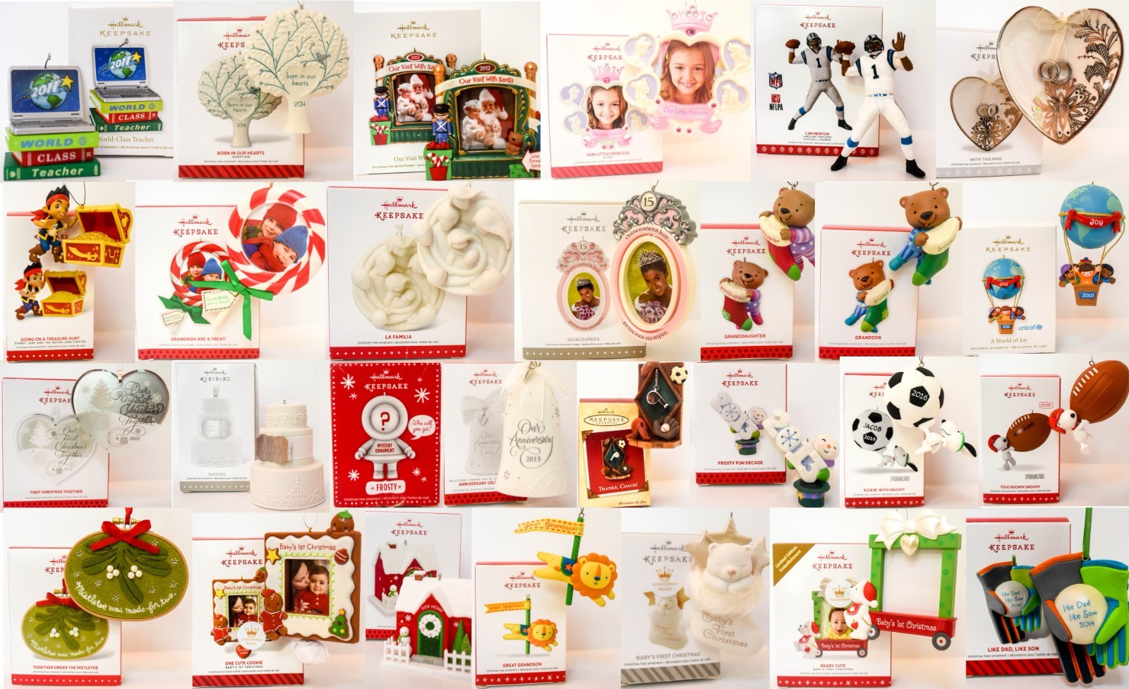Hallmark  Keepsake Lot of 29 Ornaments  2002 to 2017  See List Photos of Actual