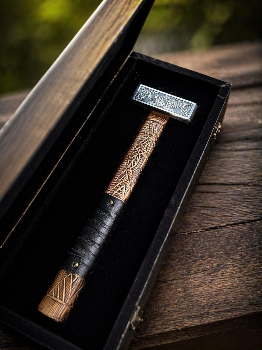 Premium Hand Engraved Wooden Hammer With Decorative Metal Head ~ With Luxury Box