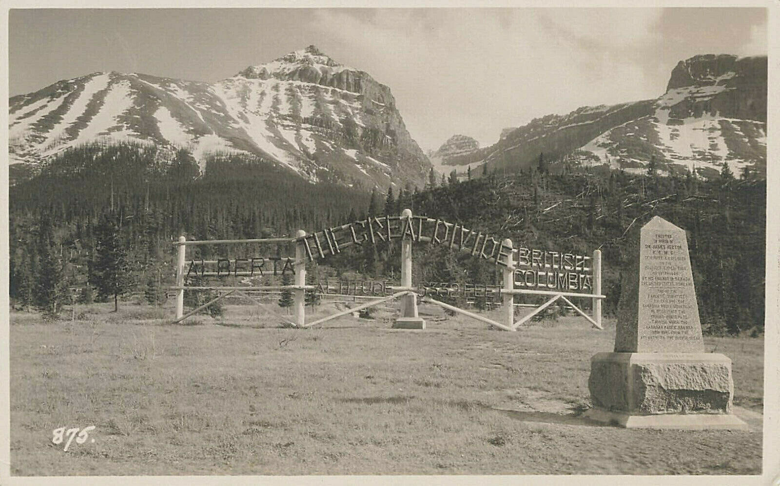 THE GREAT DIVIDE REAL PHOTO POSTCARD ALBERTA BRITISH COLUMBIA CANADA 1920s RPPC