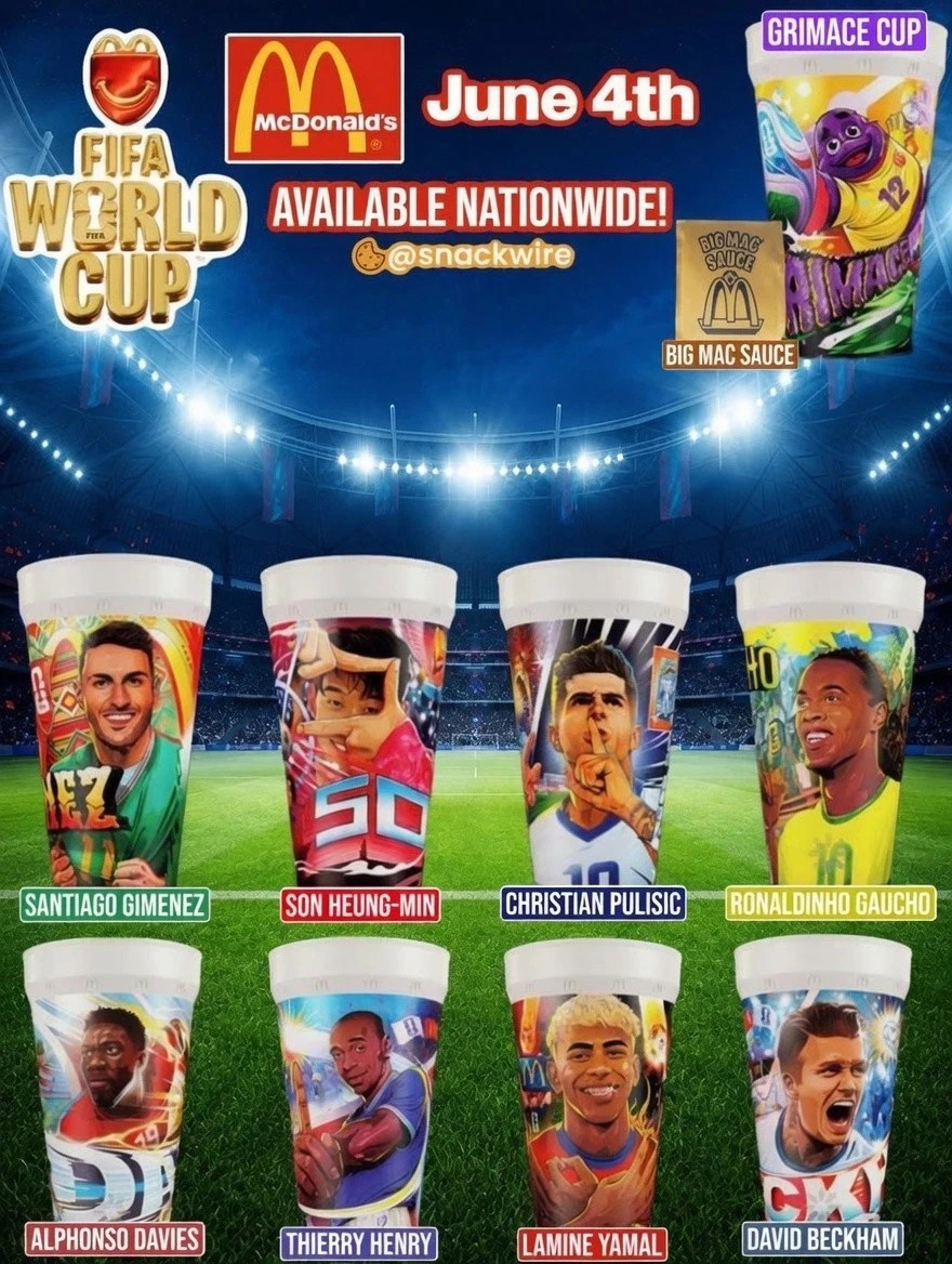 McDonald's 2026 FIFA World Cup Collectible Cups (OPENED)(RESTOCKED)