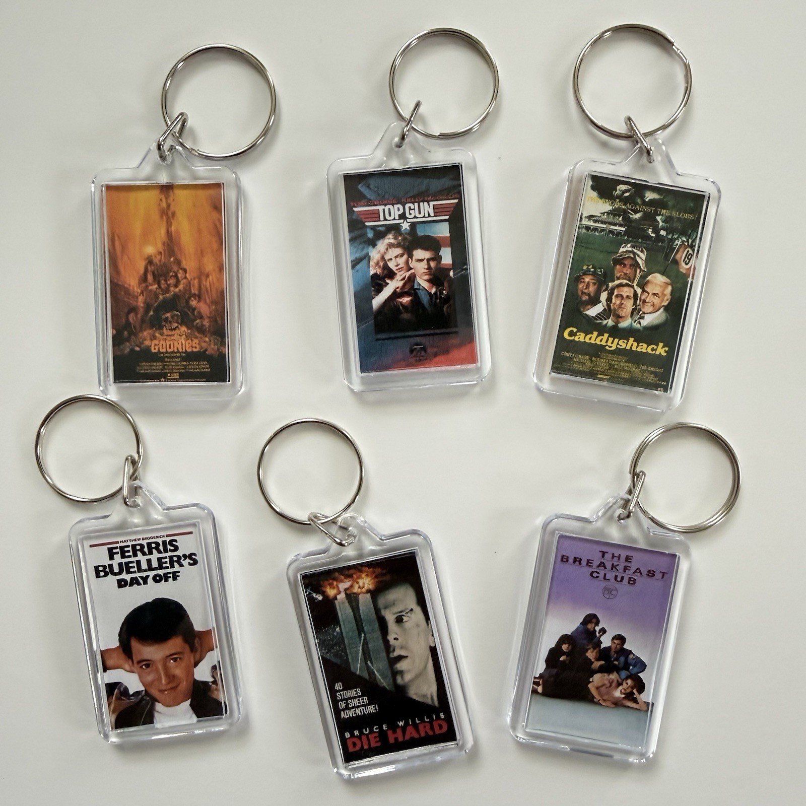 Retro 80's Movies Mini VHS Inspired Keychains Collectibles Gifts Nostalgia
