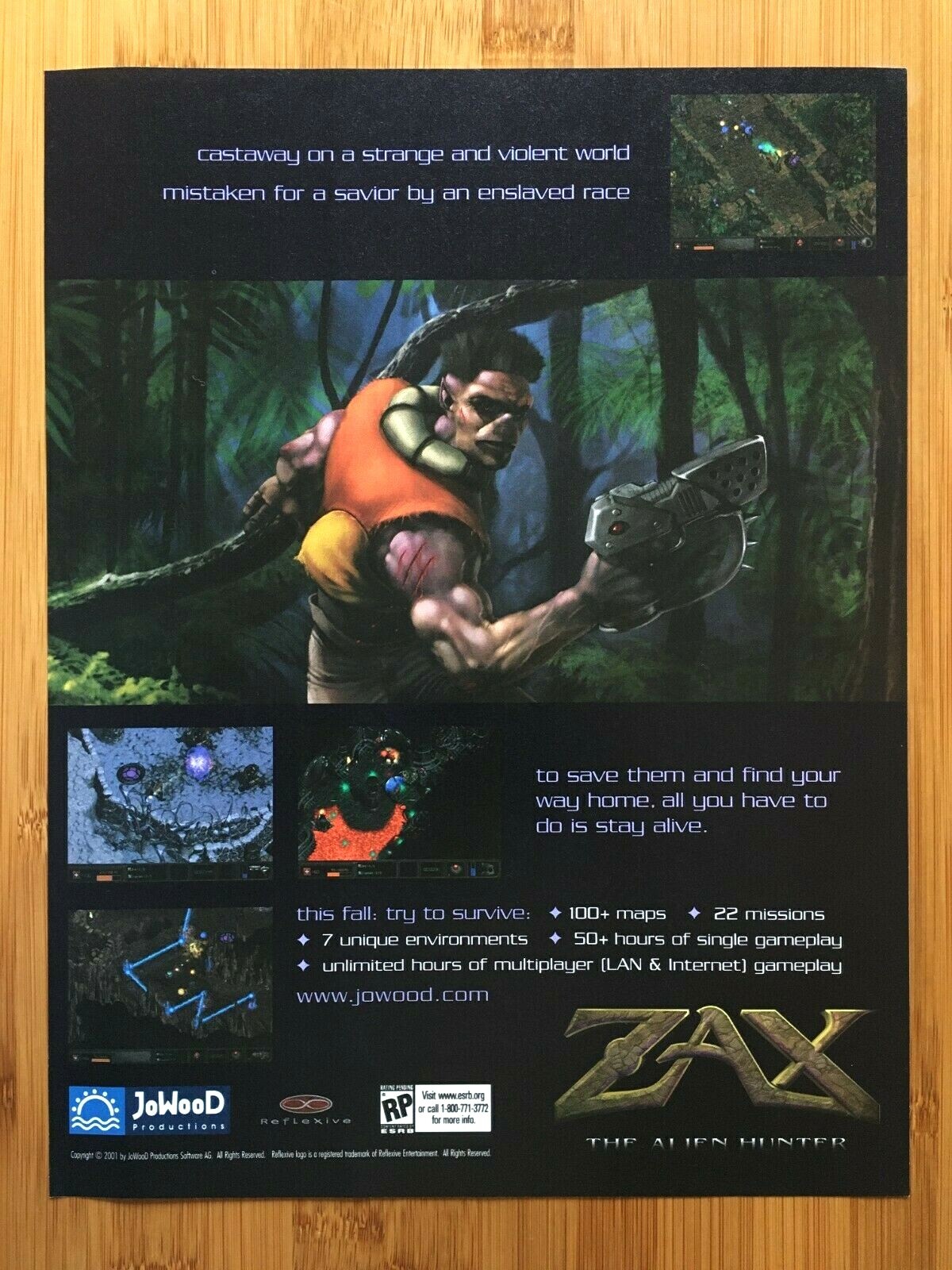 Zax The Alien Hunter PC 2001 Video Game Print Ad/Poster Advertisement Cool Art