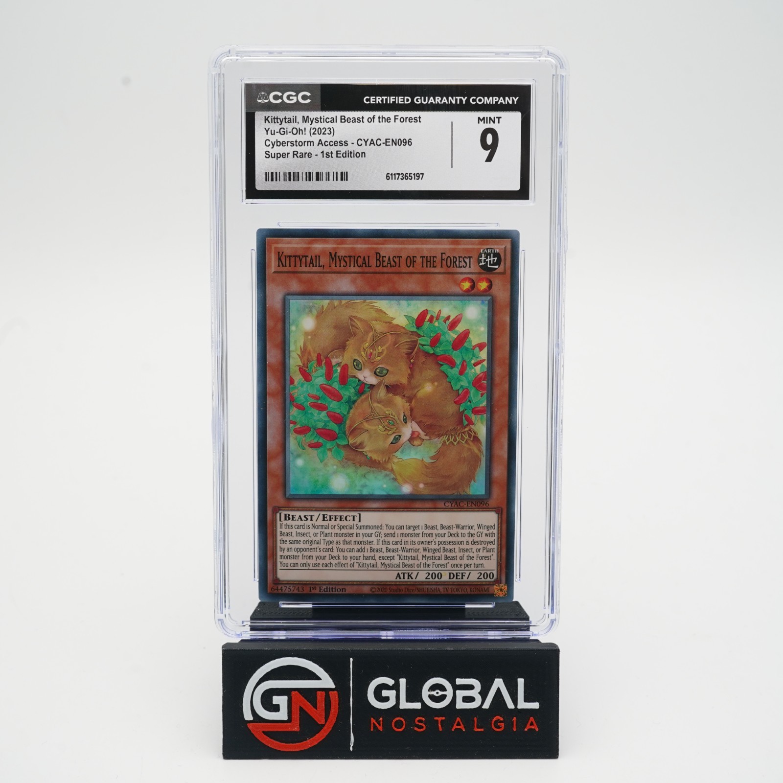 Kittytail Mystical Beast Of The Forest #CYAC-EN096 1st Ed YuGiOh 2023 CGC 9