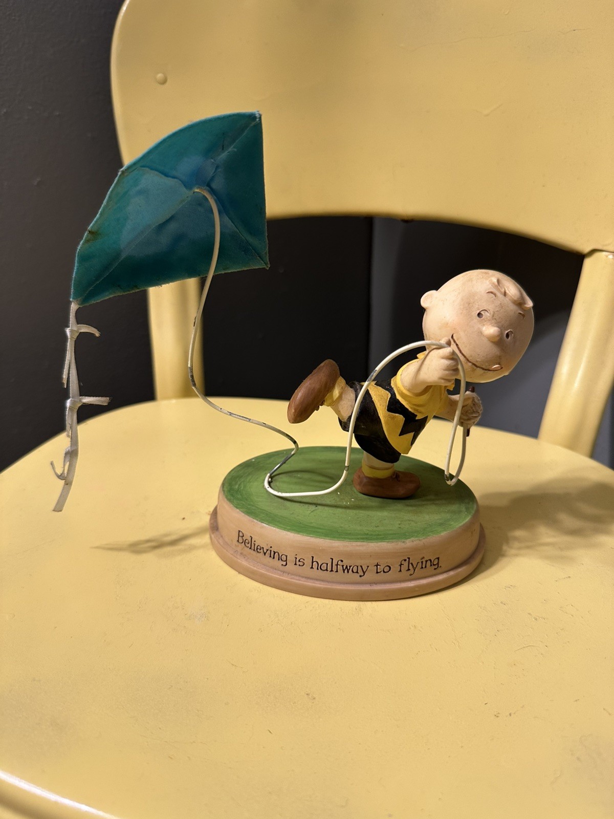 Hallmark Peanuts Gallery Charlie Brown Figurine Believing Is Halfway To Flying
