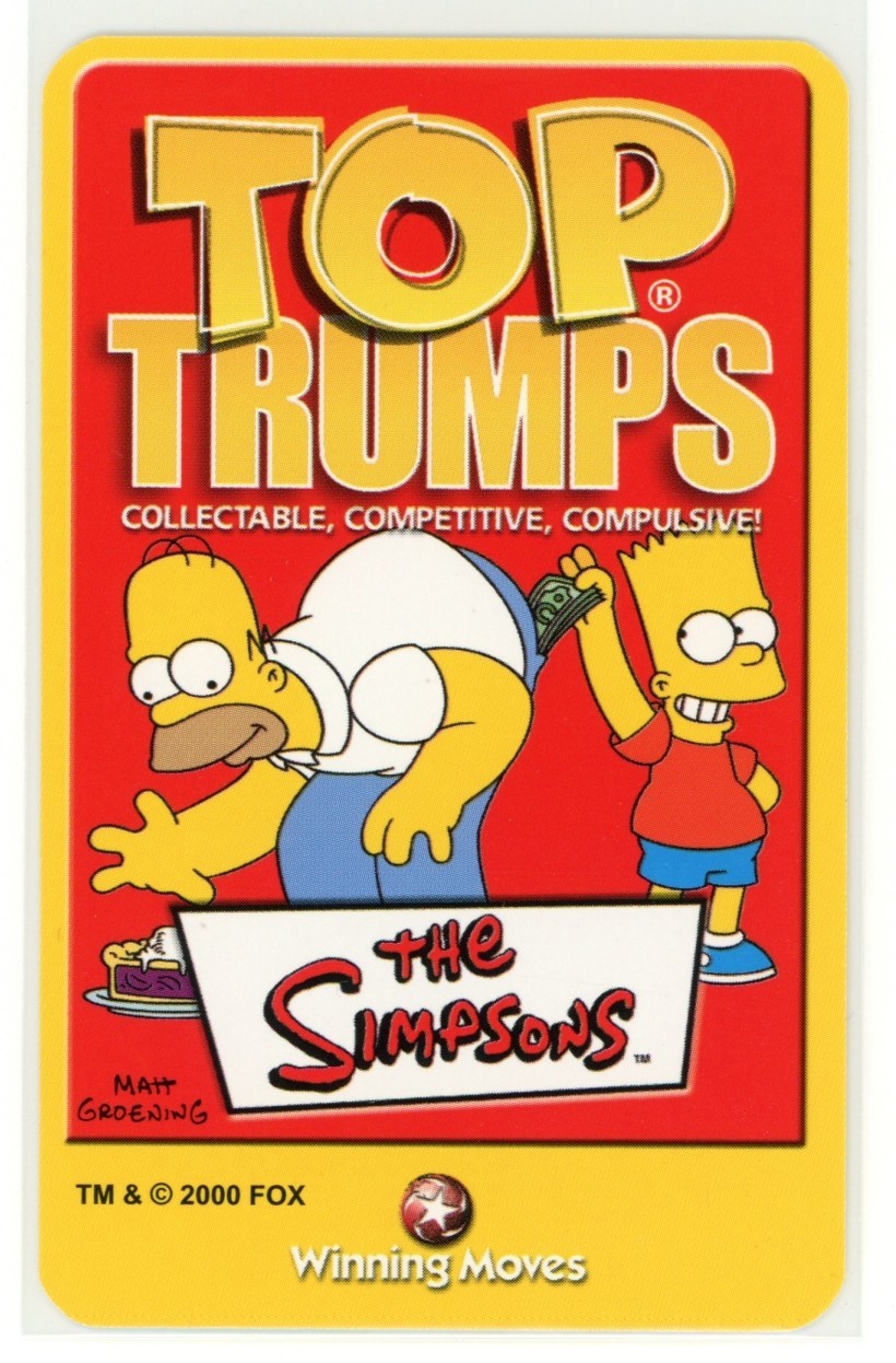 HOMER AND BART SIMPSON Header 2009 Top Trumps Tournament TV The Simpsons