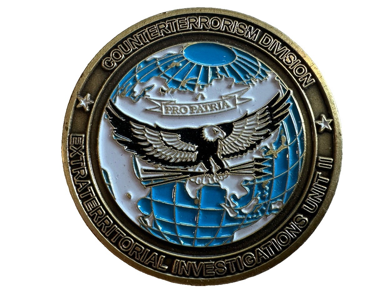 Authentic FBI Counterterrorism Extraterritorial Investigations Unit II Coin