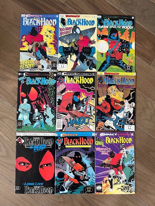 BLACK HOOD COMIC LOT 9 ISSUES IMPACT COMICS 1991-92
