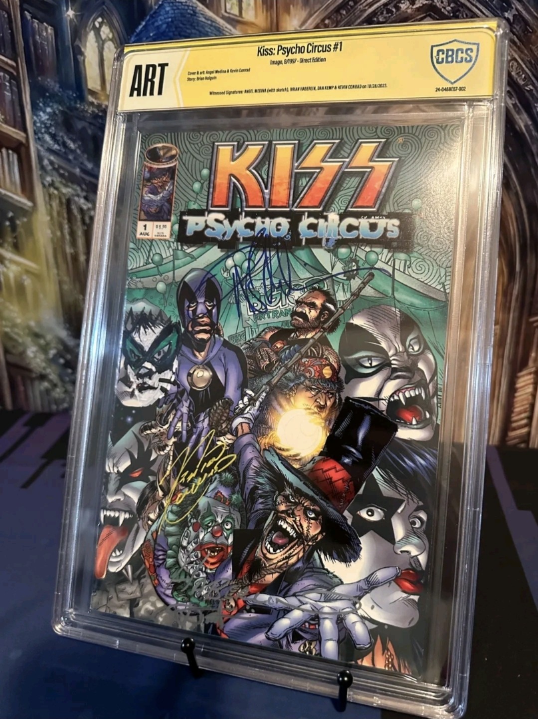CBCS ART KISS PSYCHO CIRCUS #1 1997 ISSUE COMIC 3x SIGNED WITH SKETCH ART 