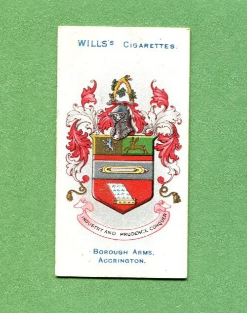 1906 W.O. & H.O WILLS CIGARETTES BOROUGH COATS OF ARMS SERIES 4 #164 ACCRINGTON