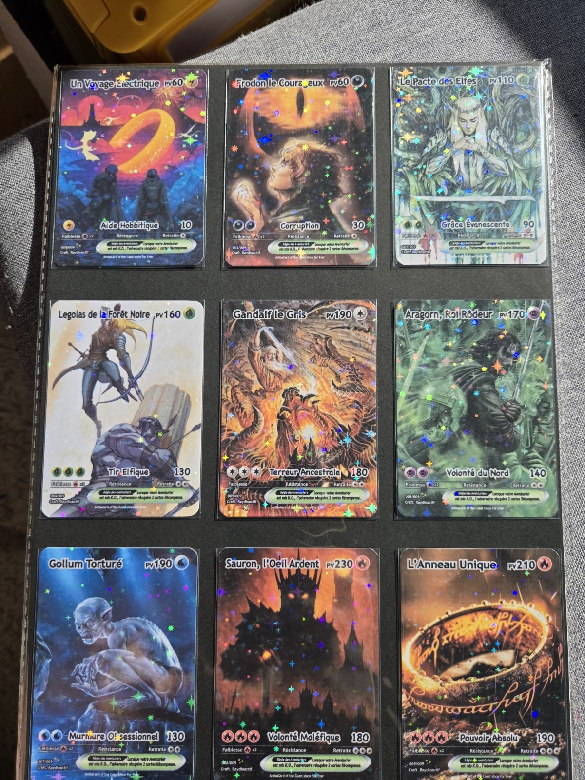 The Lord of the Rings Tolkien Pokemon Cards Full Art Holo Style Lot Of 9