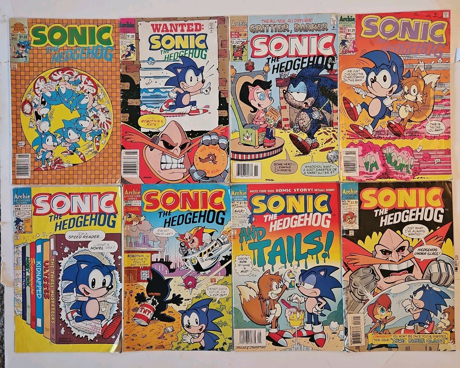 ARCHIE Sonic The Hedgehog 2 3 4 7 11 14 16 reader comic book lot Sega video game