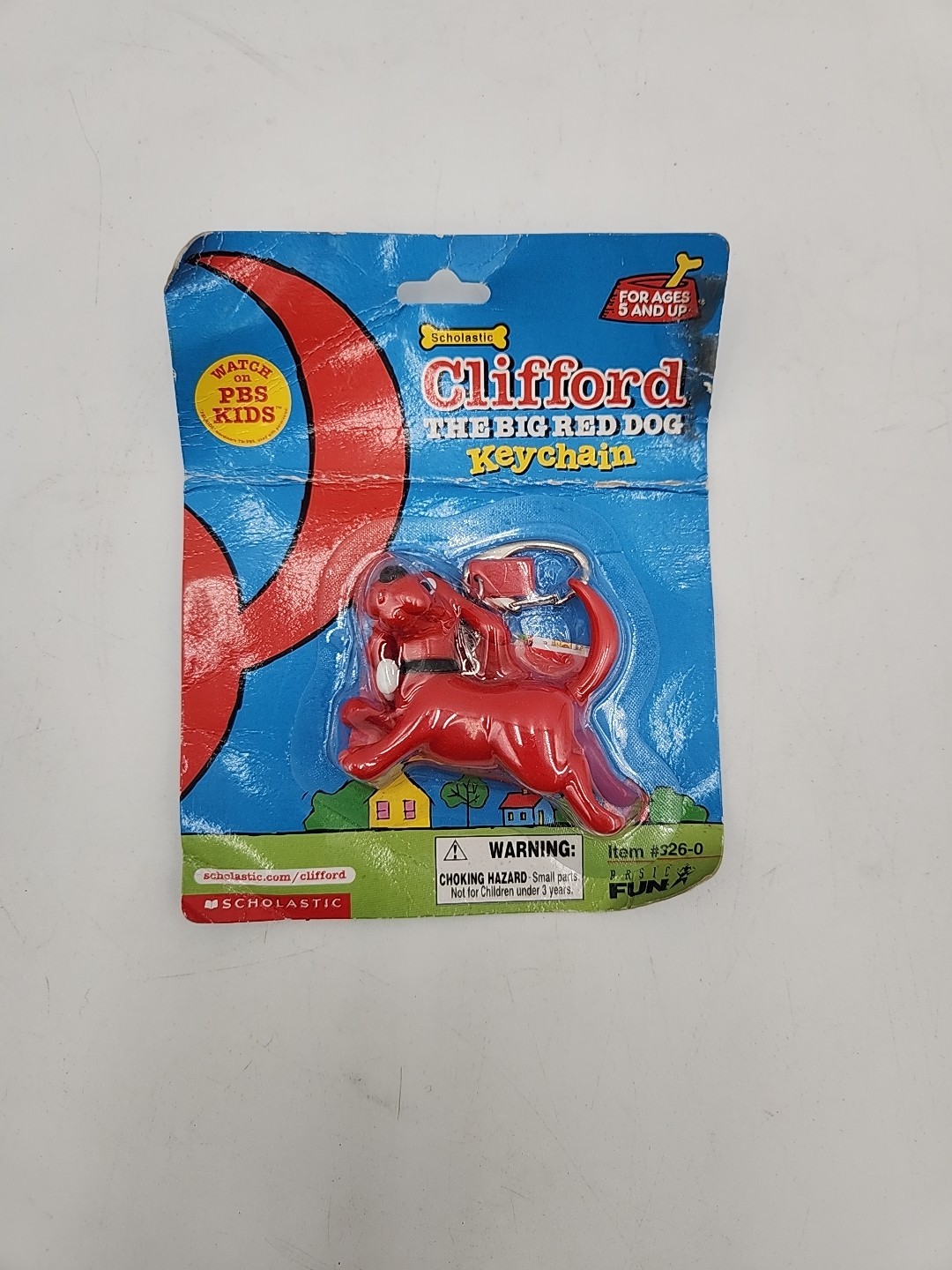VTG Clifford the Big Red Dog Keychain Collectible Scholastic 2001