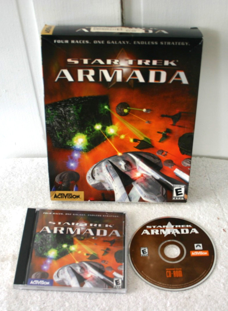 Star Trek Armada Activision Vintage Computer PC Video Game and Box - No Manual