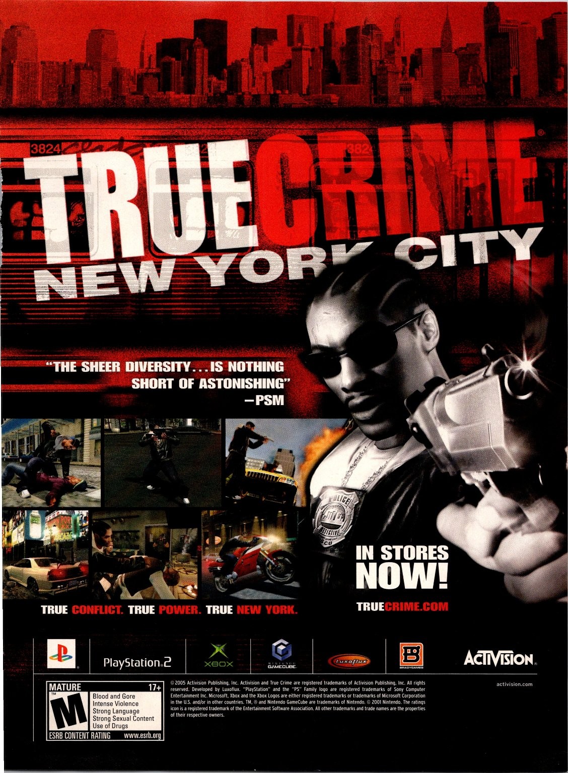 Activision True Crime New York City Original Print Ad 2005 M Rated
