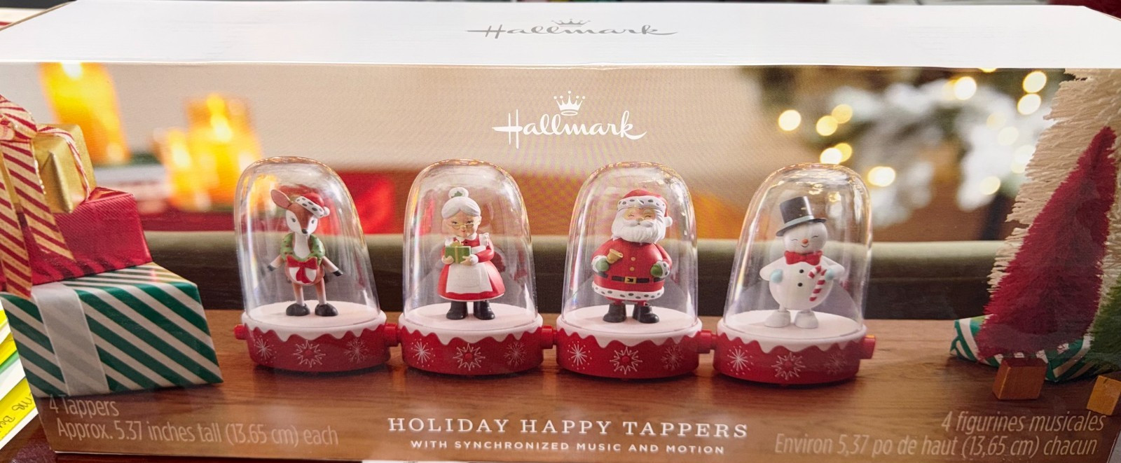 2024 HALLMARK Happy Tappers Set of 4  MUSIC & MOTION Santa Mrs. Claus  NIB