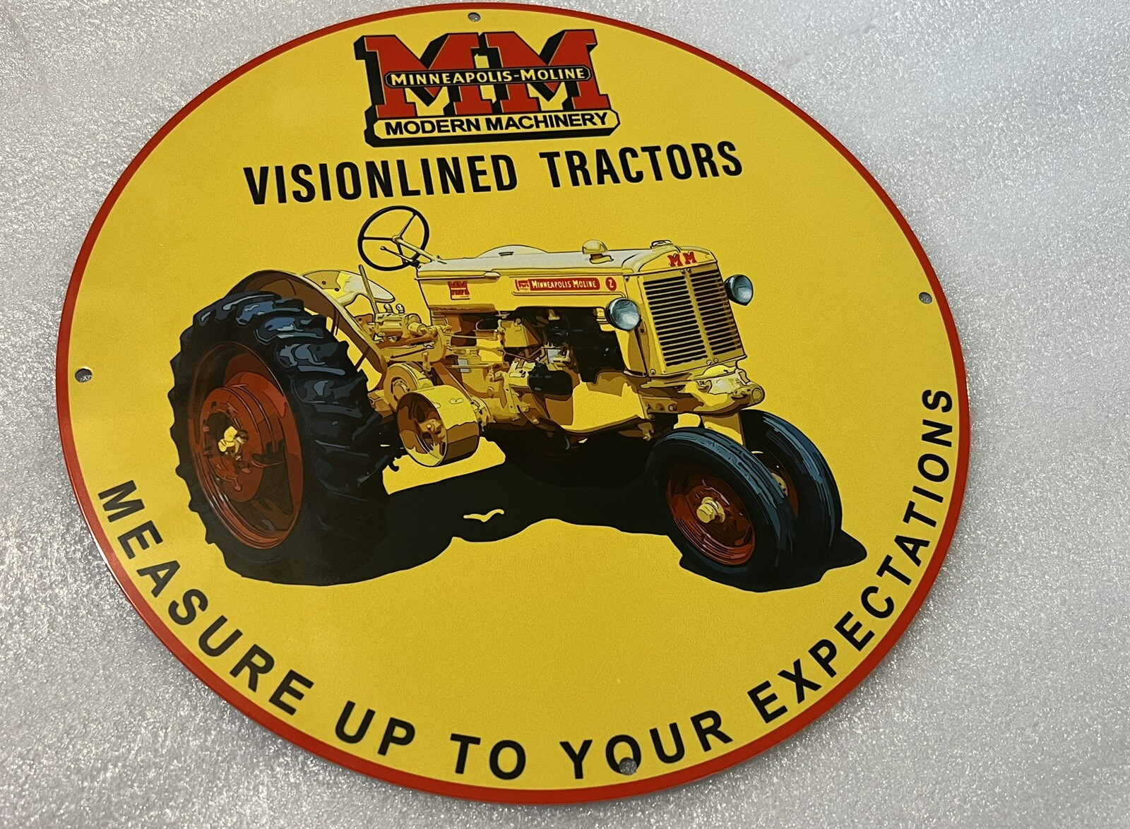 Minneapolis Moline Heavy Steel Metal Sign Vintage Style Farm Farming