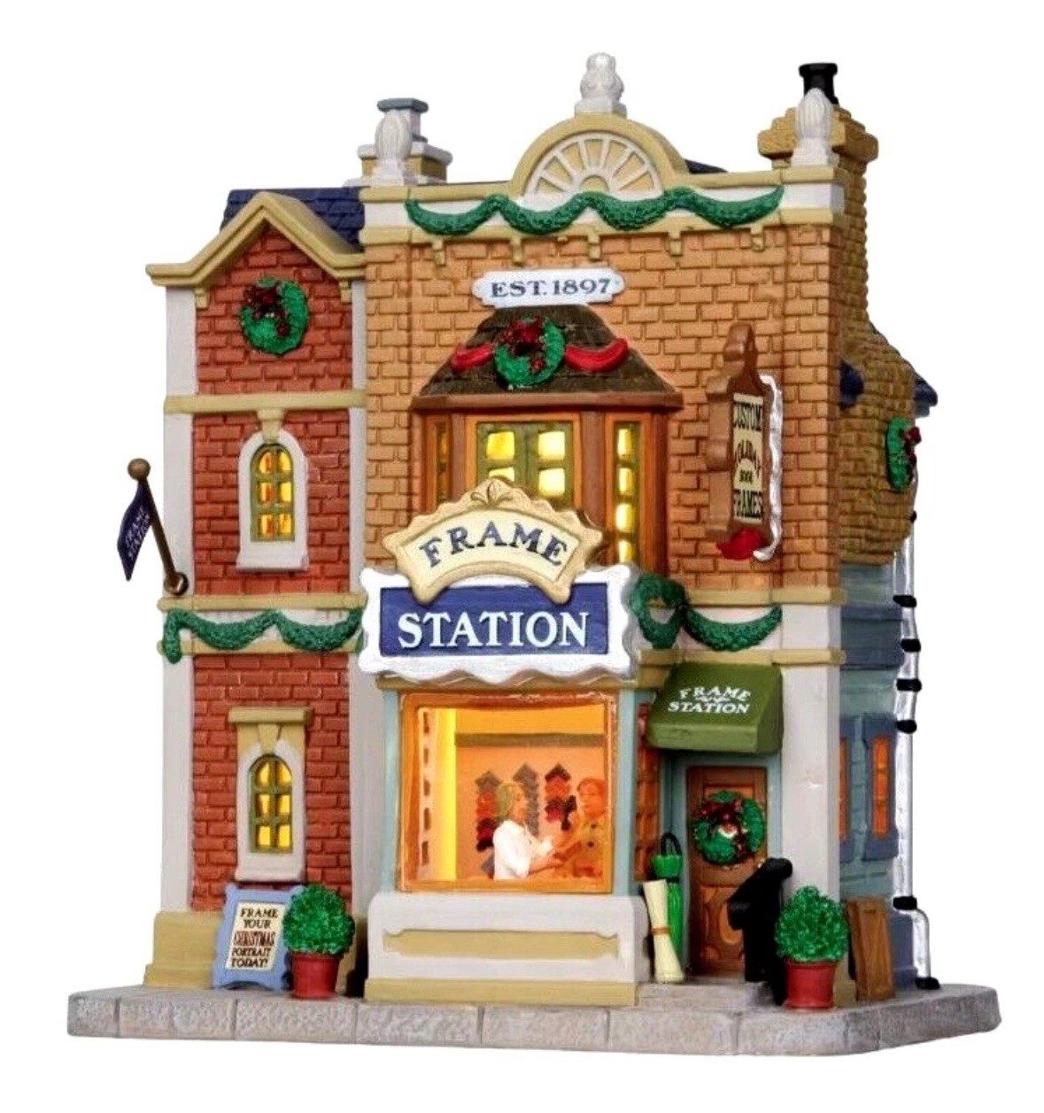 Lemax FRAME STATION # 15213 Christmas Village Lighted 2011 RETIRED (No Cord)  EC
