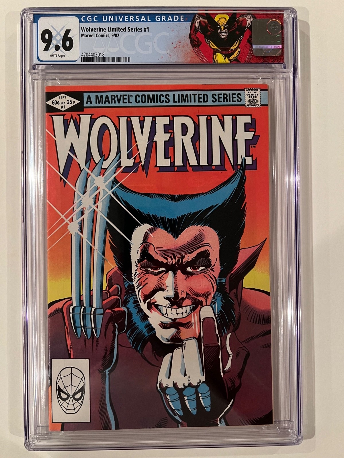 Wolverine Limited Series #1 CGC 9.6 Near Mint+ WHITE Pages/New Slab/Custom Label