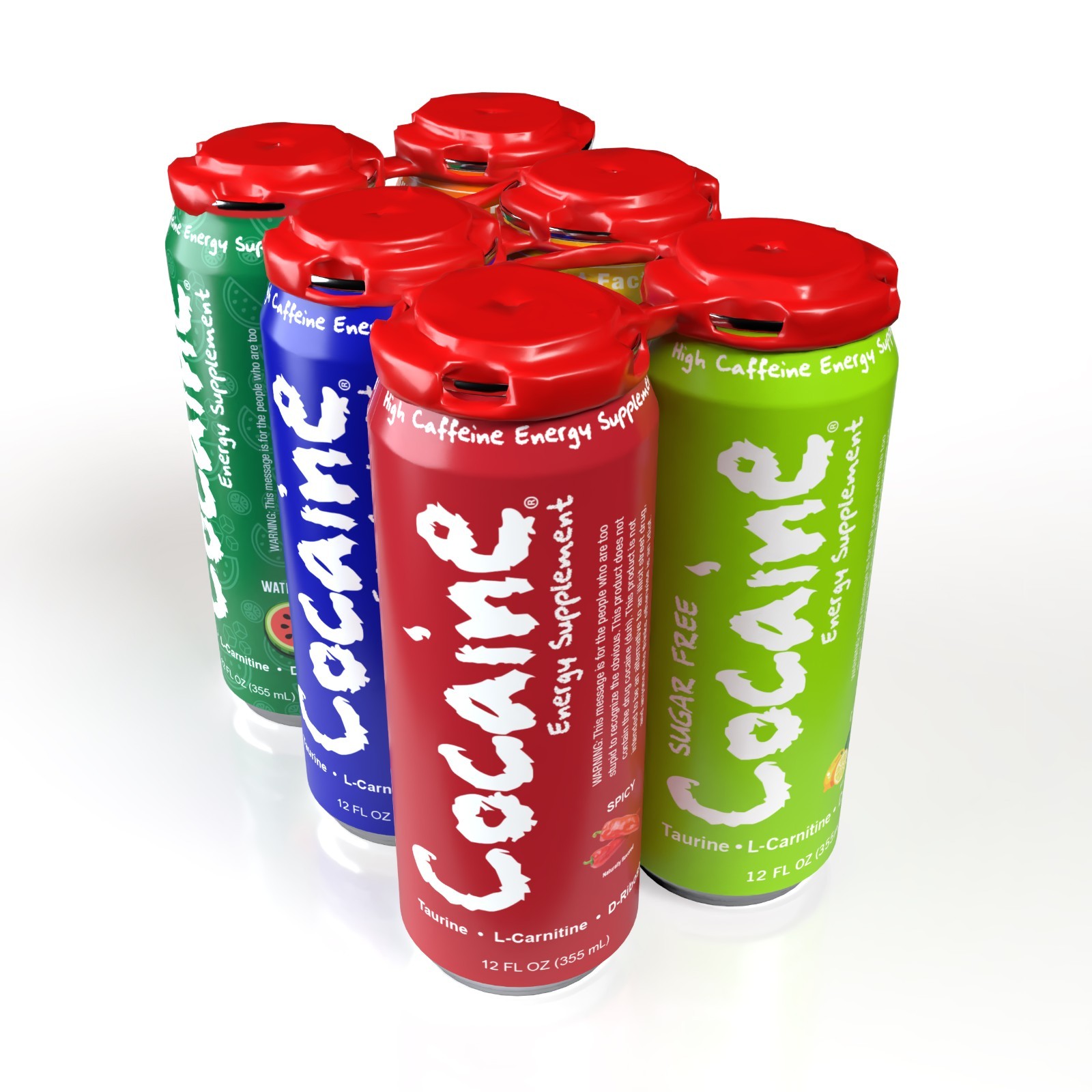 Cocaine Energy Drink Variety Pack – 6 Flavors | High Caffeine 280mg |