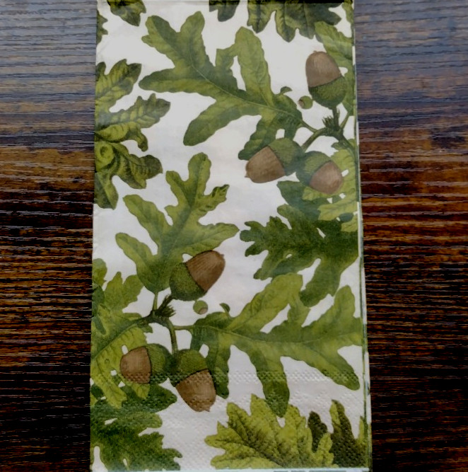 OAK LEAF & ACORN ALL OVER PATTERN 2 Individual Paper TOWELETTE Decoupage Napkins