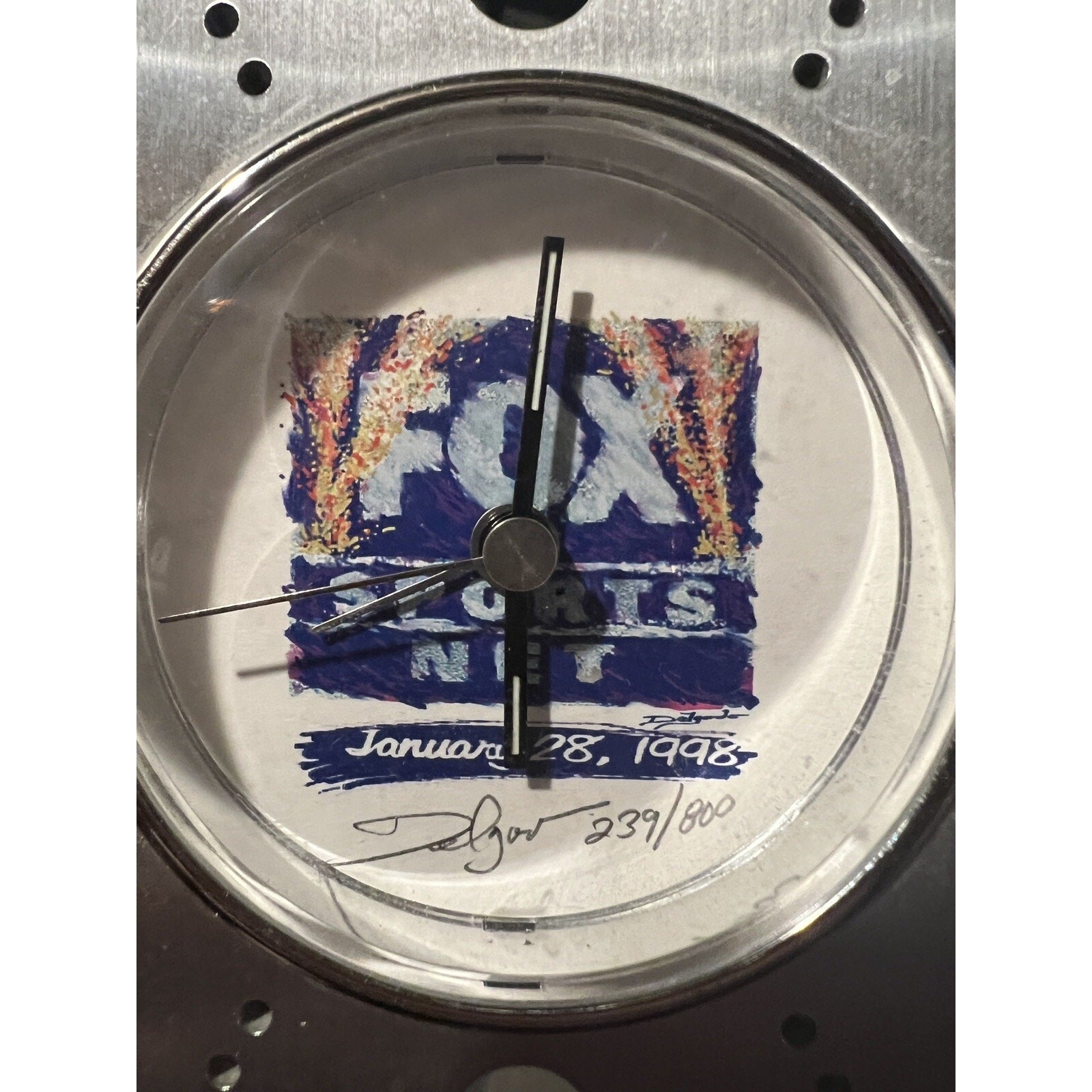Rare Vintage Fox Sports Net Desk Clock Unknown Autograph #239/800 Fast Shipping