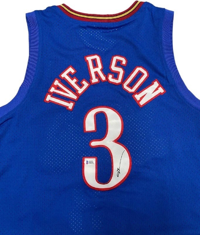 Allen Iverson Blue Signed Autographed Philadelphia 76ers #3 Jersey – Beckett COA