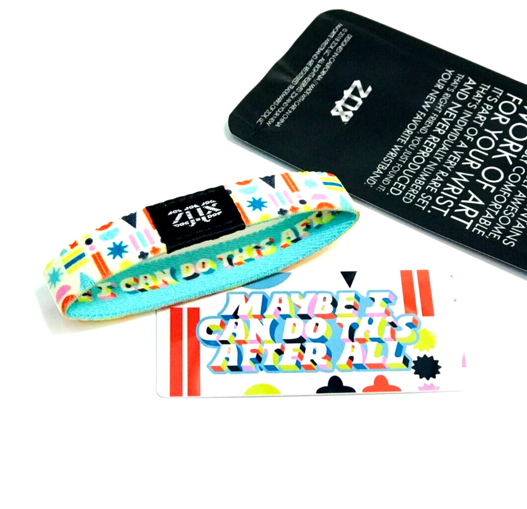 ZOX **MAYBE I CN DO THIS AFTER ALL** Silver Single Med Mystery Wristband w/Card