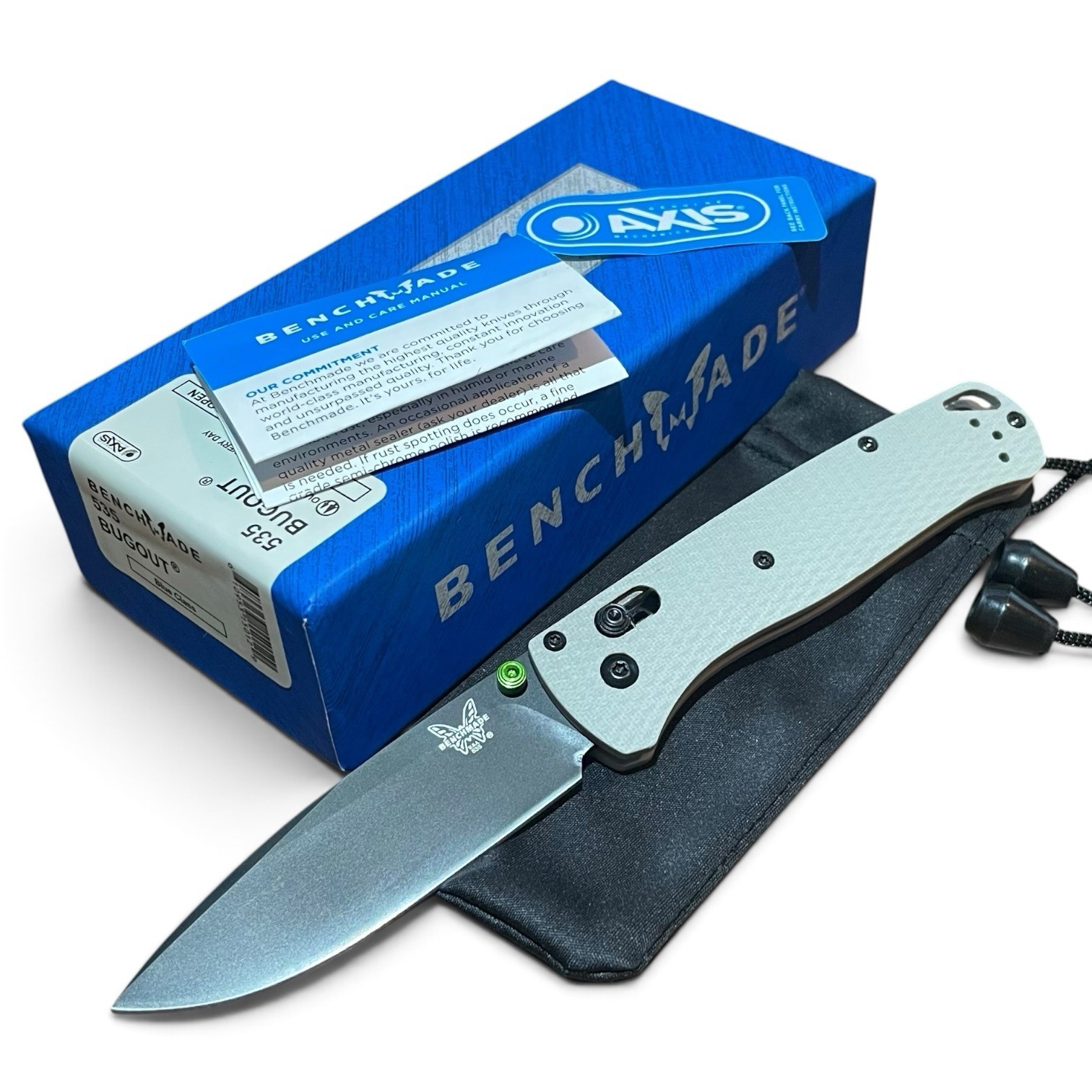 Benchmade 535BK-2002 Bugout CPM-20CV Gray G10 Black Blade AXIS Folding Knife