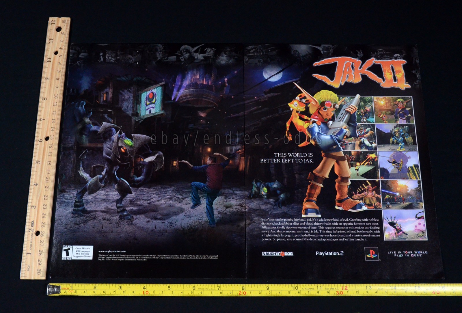 2003 Jak II Playstation PS2 Daxter Magazine Page Print Ad Poster 2000s Y2K