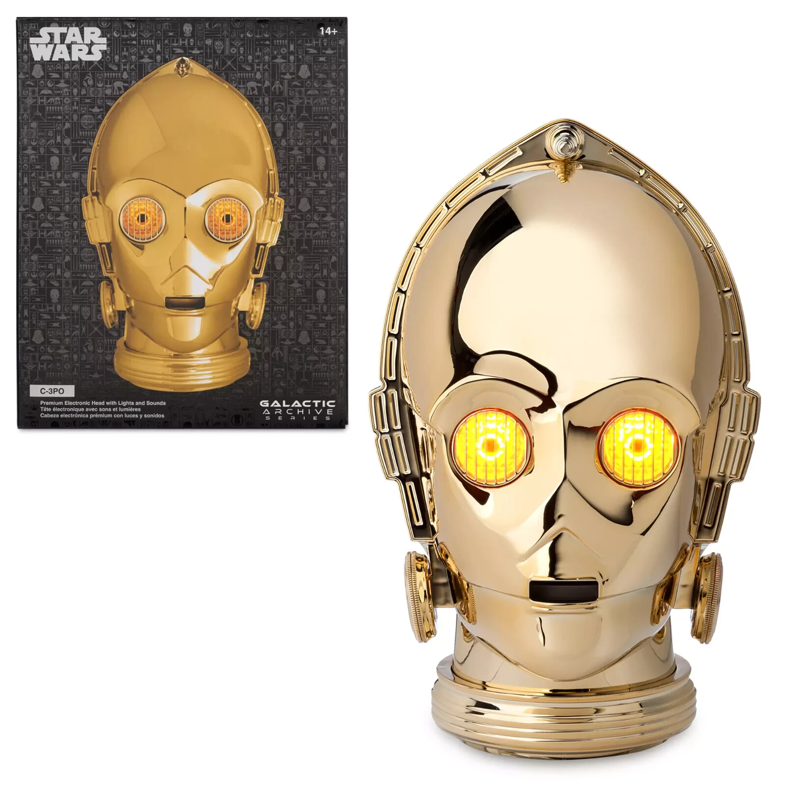 Star Wars Galactic Archive Series C-3PO Lights Sounds Helmet Disney