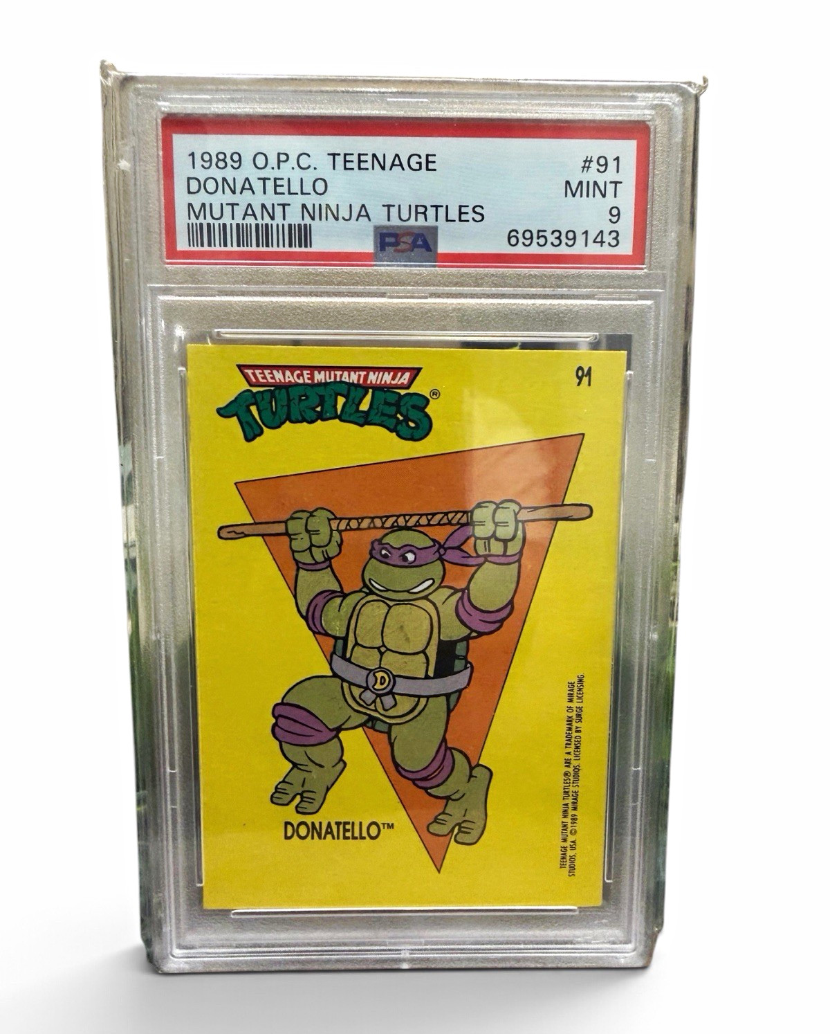O-Pee-Chee 1989 O.P.C. TMNT Donatello #91 PSA 9 Cert 69539143