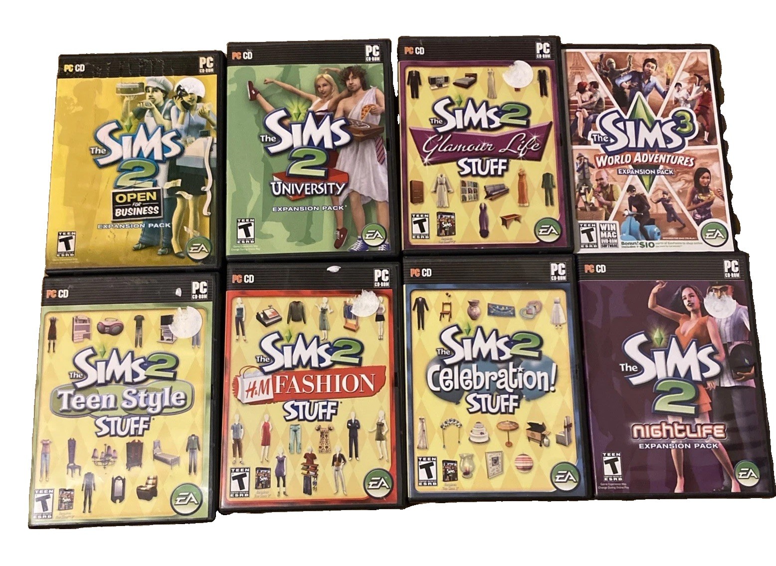The Sims 2 & 3 PC Expansion Lot 8 Games EA CD-ROM CIB w Manuals