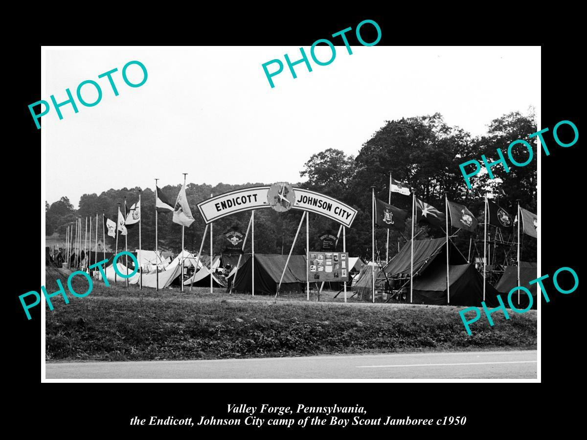 OLD POSTCARD SIZE PHOTO VALLEY FORGE PA ENDICOTT JOHNSON CITY SCOUT CAMP c1950