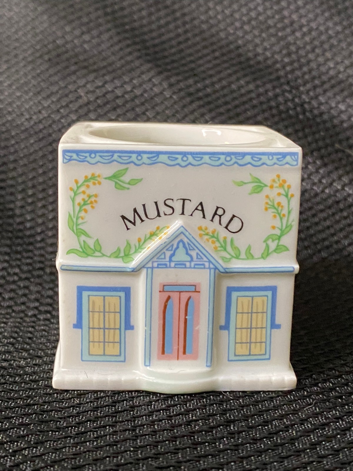 1989 Lenox Spice Village Mustard Vintage Spice Jar Porcelain House Base Only