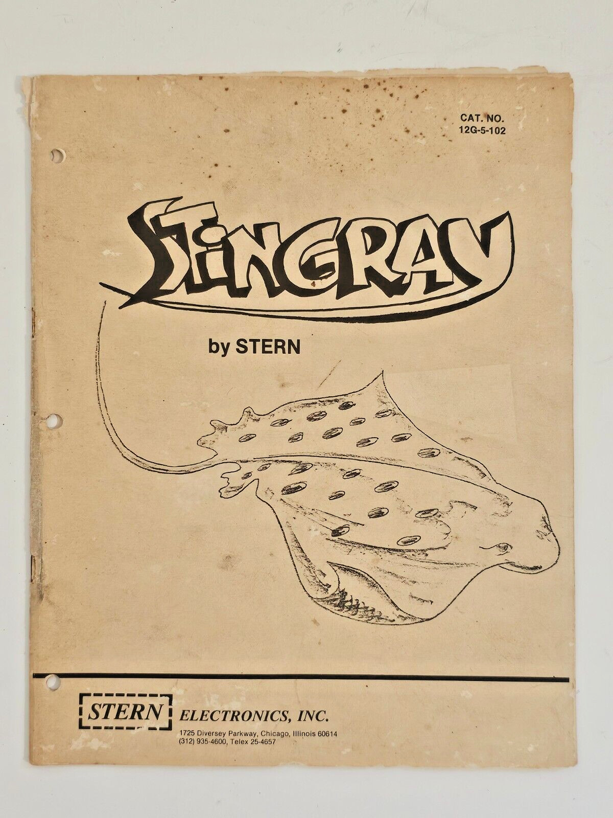 STERN ELECTRONICS STINGRAY PINBALL OPERATION MANUAL