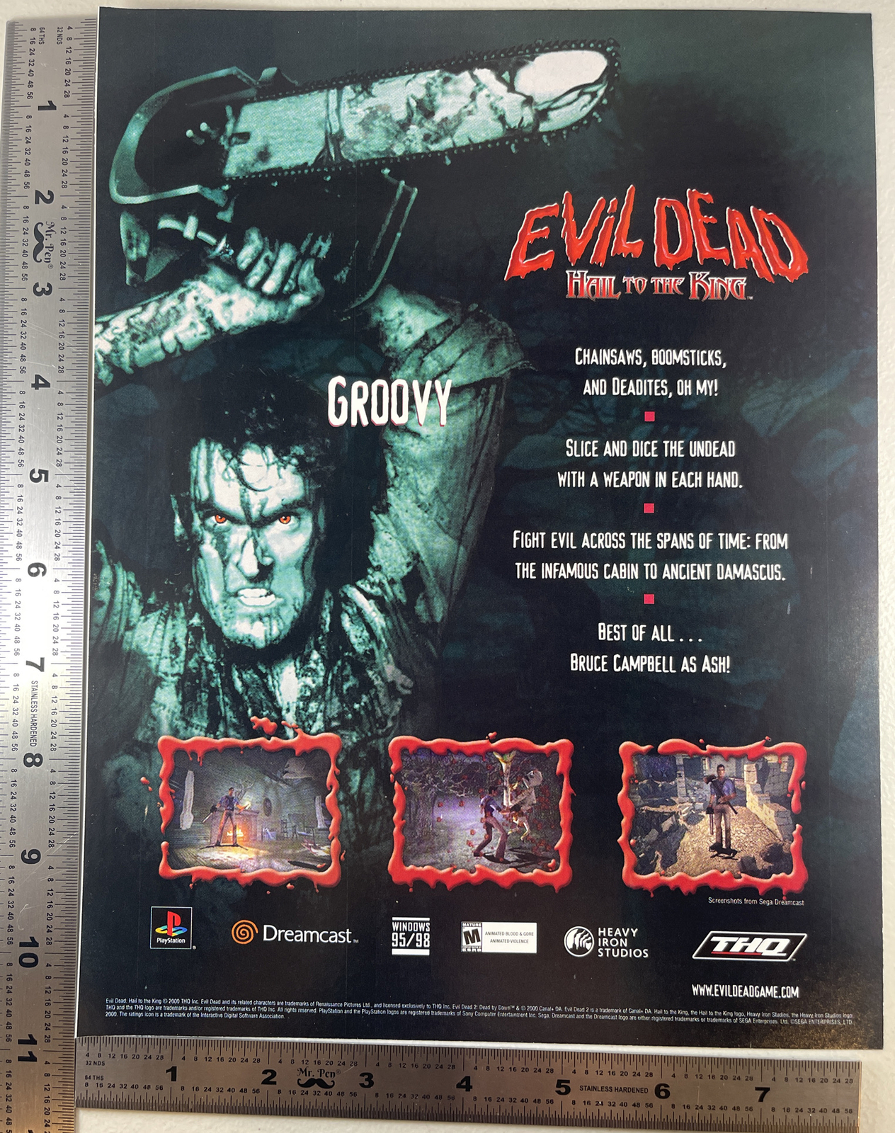 2000 Evil Dead Hail To The King PS1 Playstation Dreamcast THQ Sony Chainsaw Ad