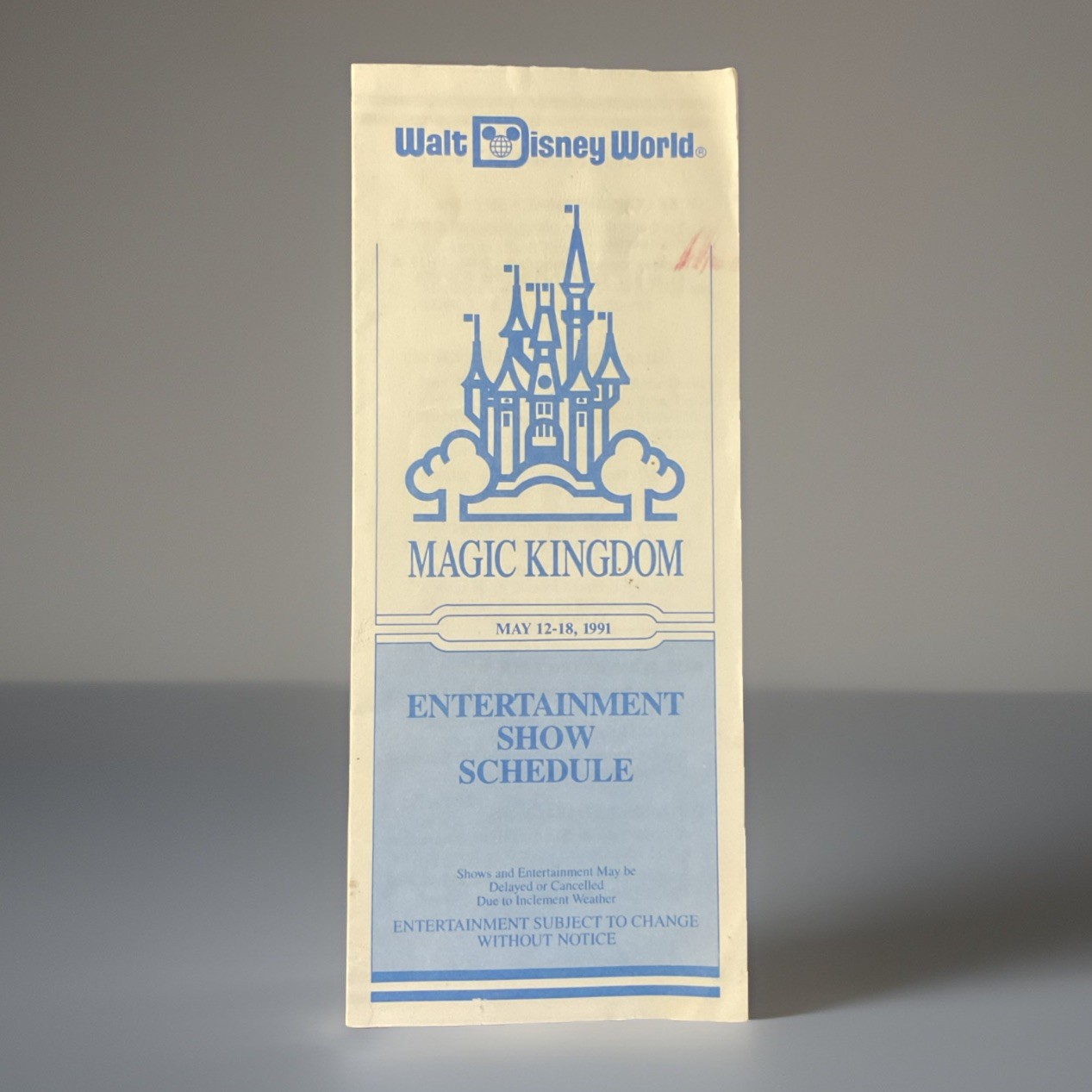 Disney Ephemera Walt Disney World Magic Kingdom Show Entertainment Guide 05/1991