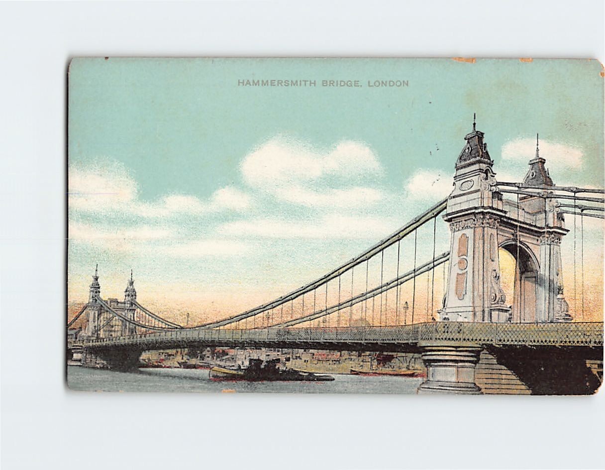 Postcard Hammersmith Bridge London England