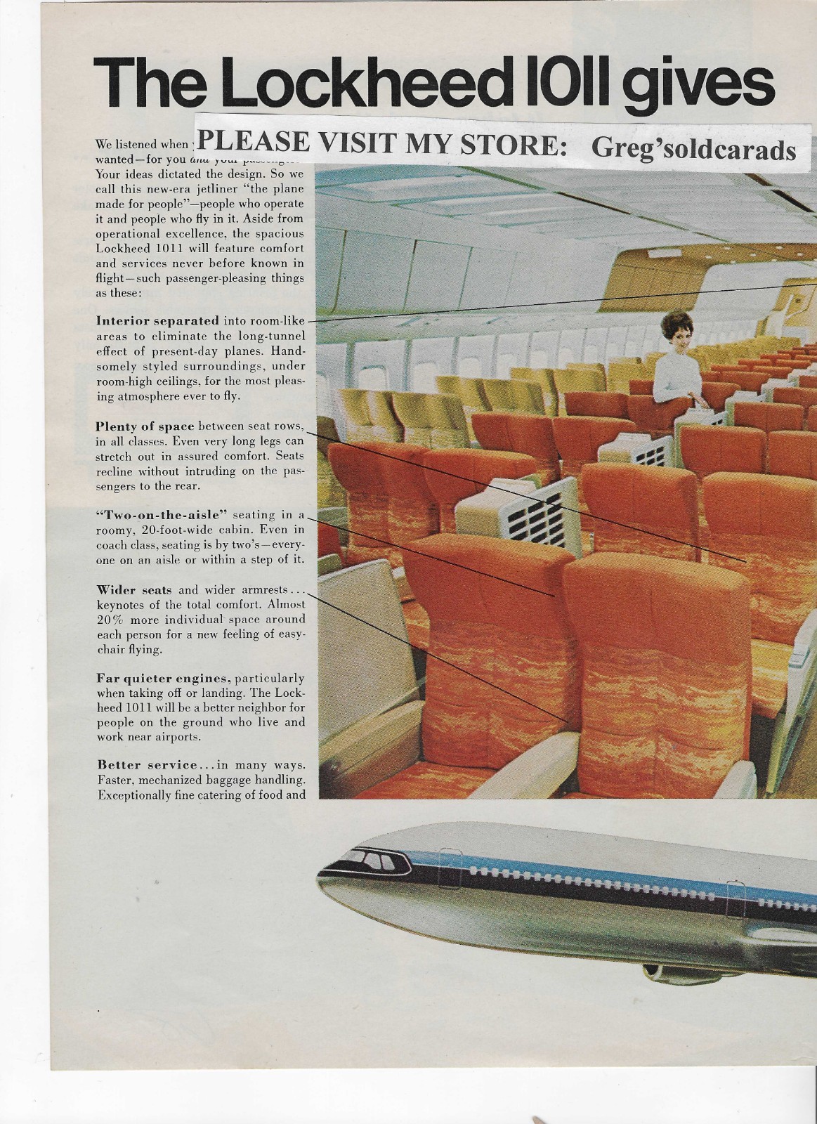Original 1965 Lockheed 1011 two page  vintage print ad