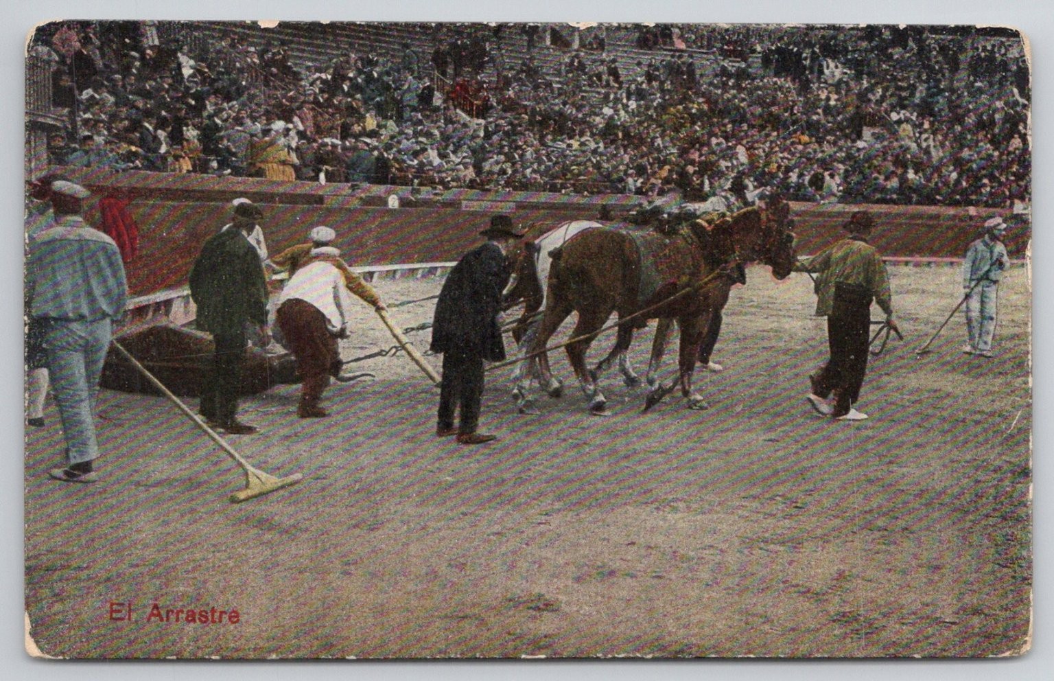 Vintage Spain Bullfight El Arrastre Postcard - Plaza de Toros Matador Era