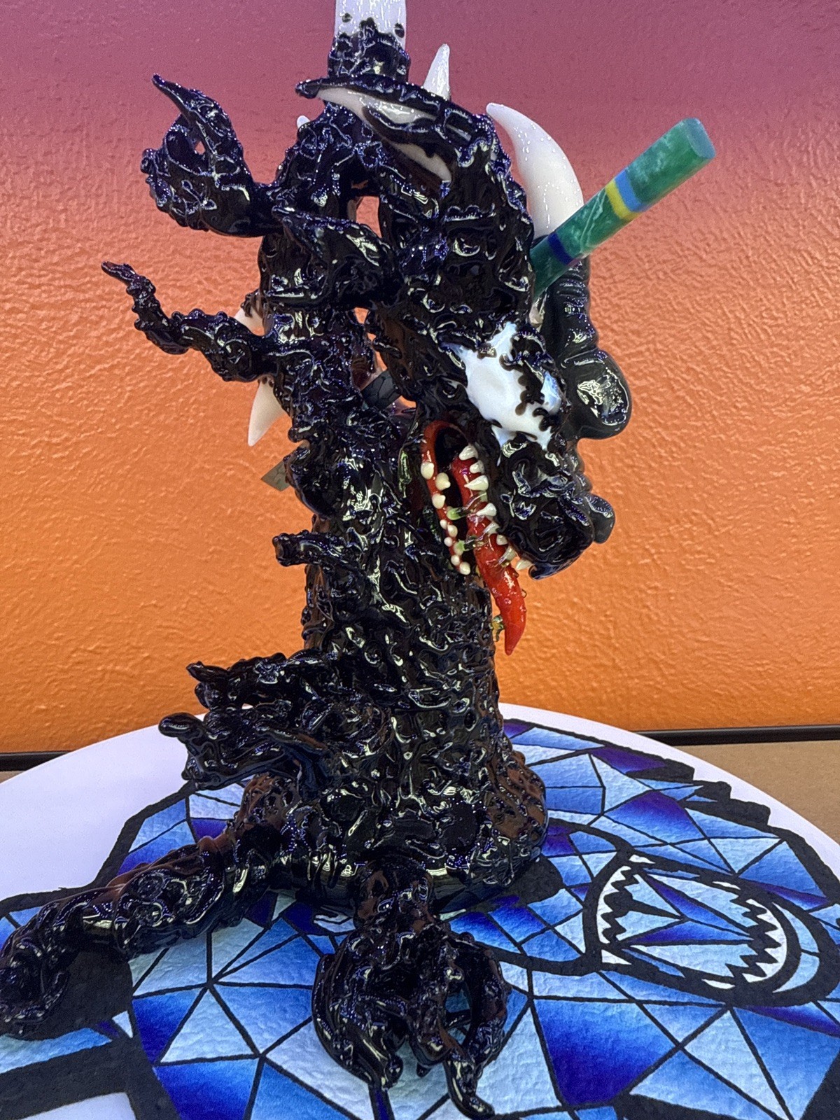 Tony Kazy X JT Envisions Venom Dragon water pipe. RARE & Stunning 