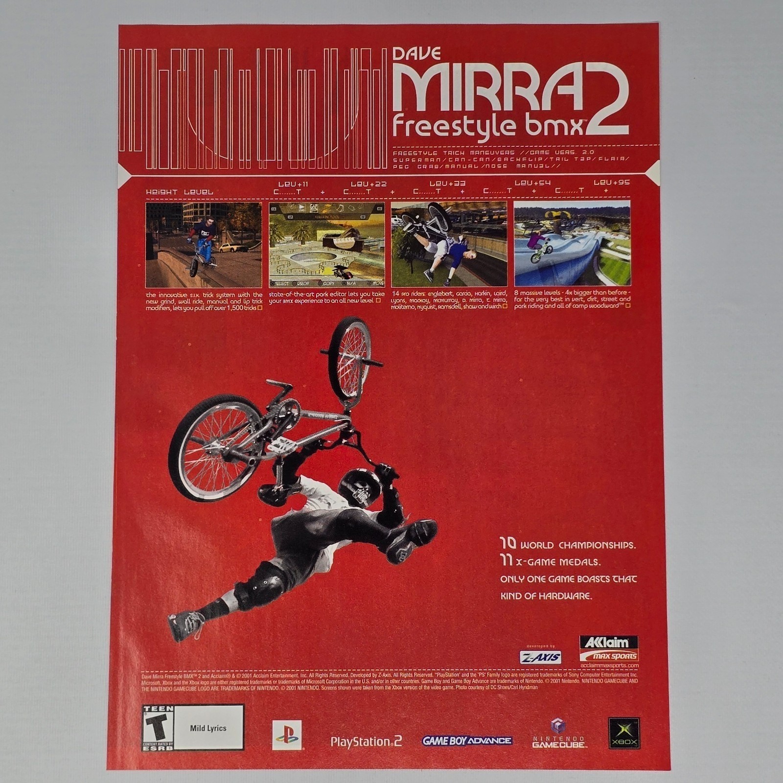 Dave Mirra Freestyle BMX 2 Xbox PS2 GameCube Authentic Magazine Ad