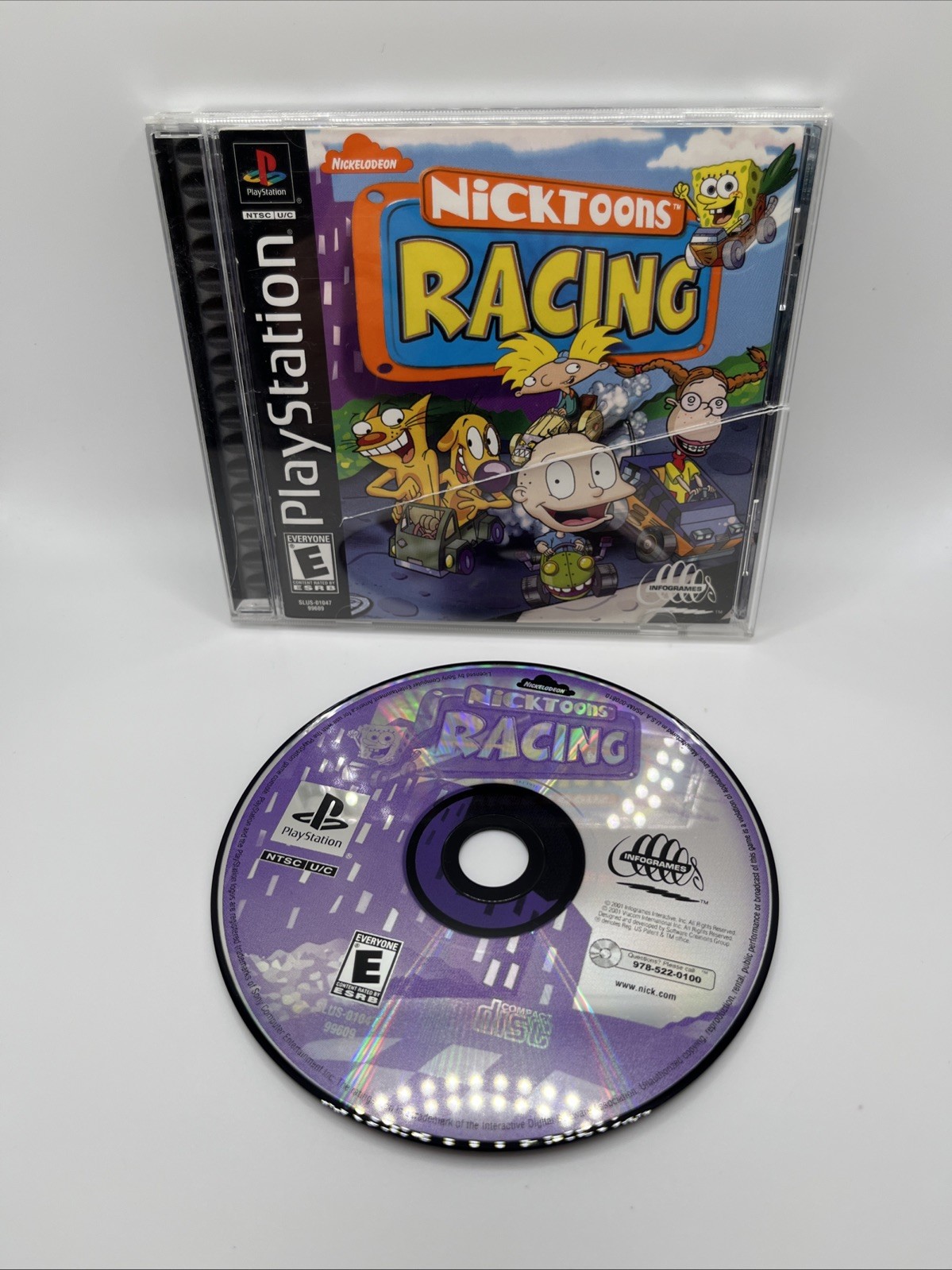 Nicktoons Racing (Sony PlayStation, 2001) W/ Manual - Tested & Working 