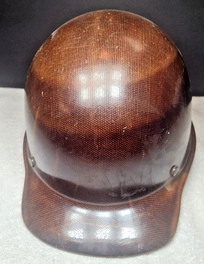 Vintage MSA Cap Miners Coal Construction Helmet Hat Tiger Stripe Original