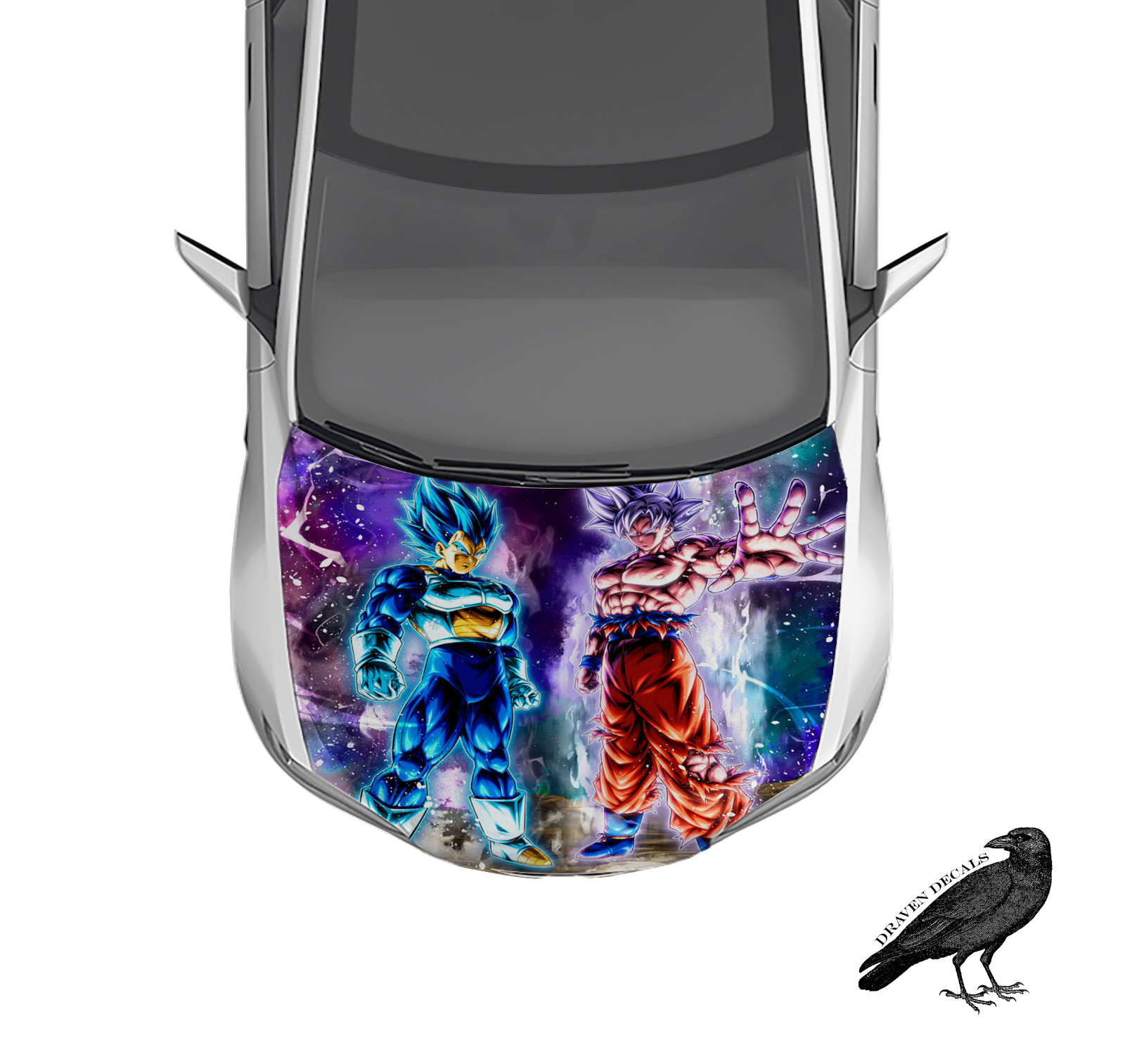 Goku x Vegeta Hood Wrap Weatherproof 3M Vinyl Car Decal 50