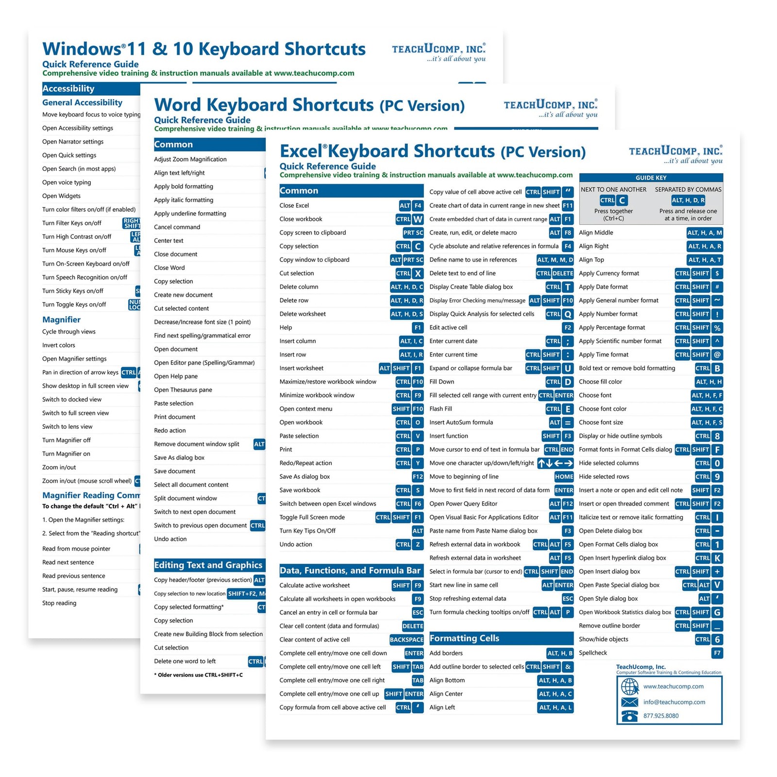 Keyboard Shortcuts for Microsoft Excel, Word, and Windows (PC/Windows) Quick Ref